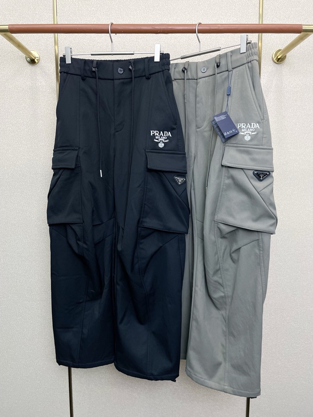 프라다 기모 카고 팬츠 밴딩 바지 2칼라