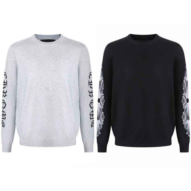 크롬하츠 크루넥 니트 스웨터 2칼라