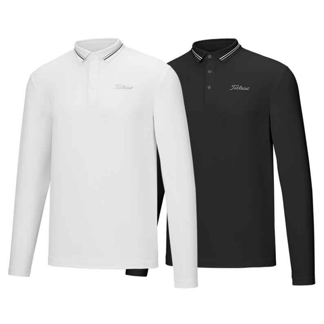 타이틀리스트 남성 베이직 LS 폴로 카라티 2칼라