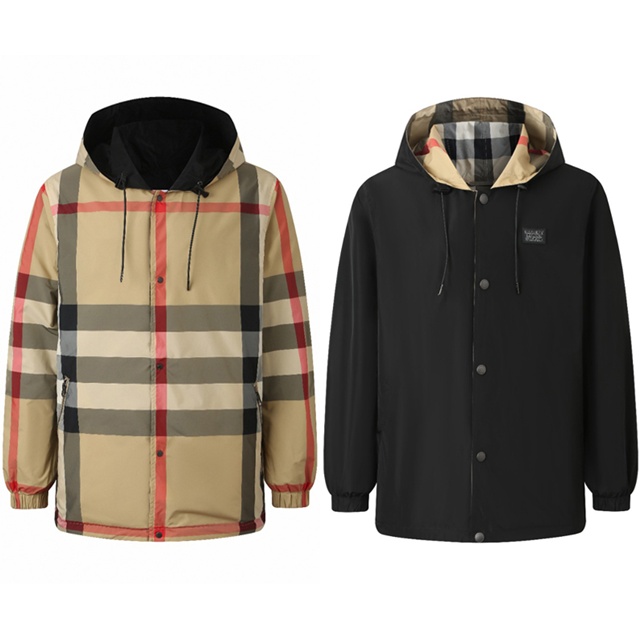 버버리 리버시블 체크 나일론 후드 재킷 집업 점퍼
