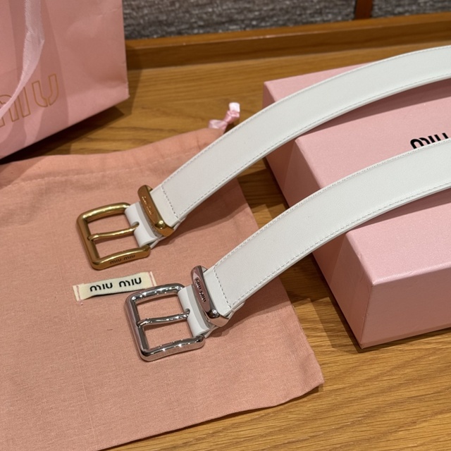 미우미우 여성 가죽 벨트 35mm 2칼라