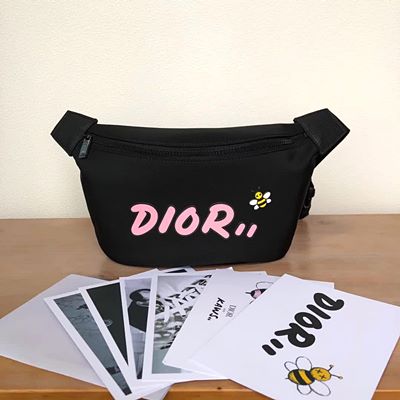 디올 KWPO100 핑크 DIOR X KAWS 나일론 바디백