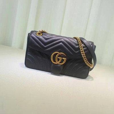 구찌 GG Marmont  소프트 스트럭처드 체인 숄더백 443497  -블랙 