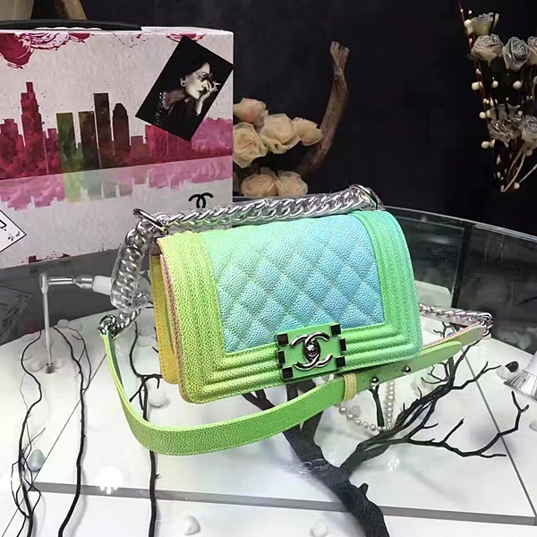 샤넬 프린트 스몰 플랩 보이백 A67364  -카프스킨/멀티컬러