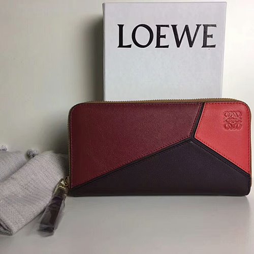 LOEWE 여성 장지갑  -레드