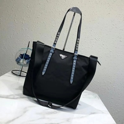 프라다 블랙 나일론 토트백 1BG212 블루