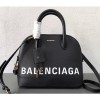 발렌시아가 그레인드 송아지 가죽 빌 탑 핸들백 XXS 525050 블랙