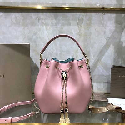 불가리 287806 세르펜티 포에버 버킷 백 핑크