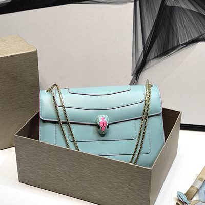 불가리 280153 세르펜티 포에버 숄더 백 블루
