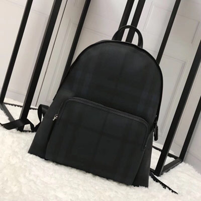 버버리 가죽 트림 런던 체크 백팩 40315651-NavyBlue