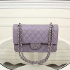 샤넬 미듐 캐비어 클래식 플랩 백A1112 -퍼플/실버