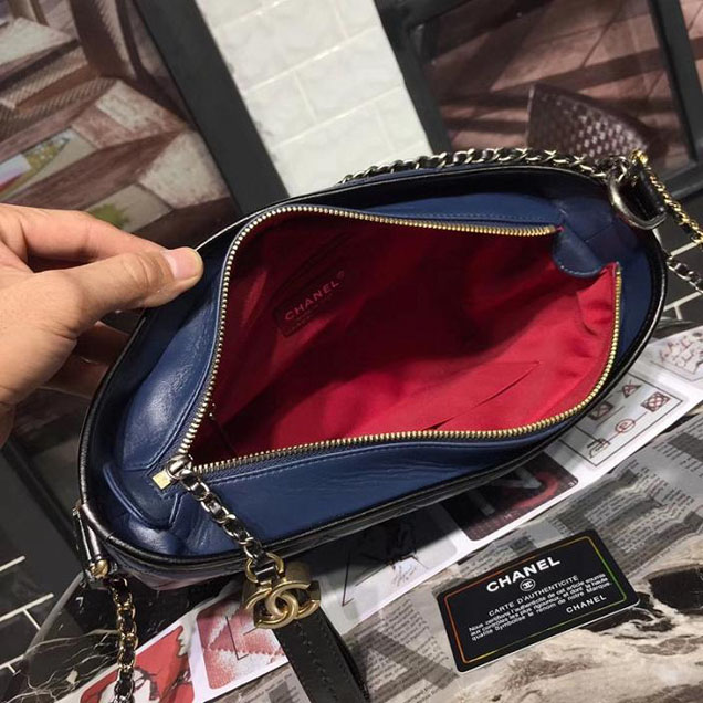 샤넬 캐비어 카프스킨 퀄팅 라지 쇼핑 백 블루
