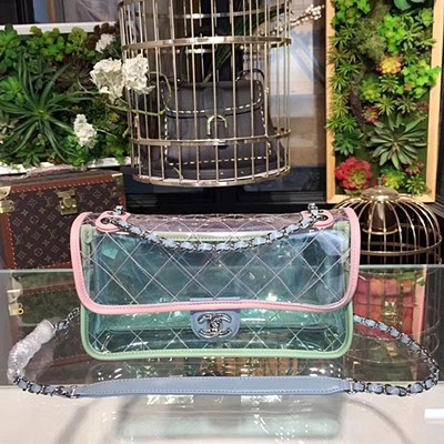 샤넬 미디엄  코코 스플래쉬 플랩 백 PVC 블루