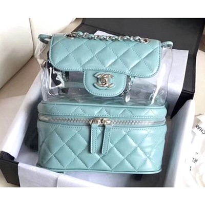 샤넬 A57826 크럼플드 카프스킨 pvc 아쿠아리움 백팩 