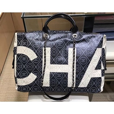 샤넬 A57164 프린트 캔버스 맥시 라지 볼링 백 