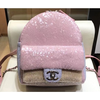 샤넬 A57418 시퀸 플랩 미니 백팩 