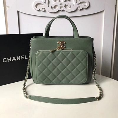 샤넬 A93794 쇼핑 백 그레인드 카프스킨 골드 톤 메탈 