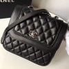 샤넬 퀄팅  램스킨 플랩 백 블랙