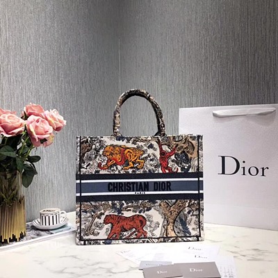 Dior original canvas book tote oblique bag M1286 blue