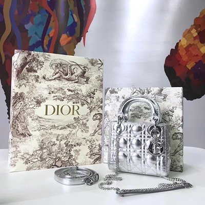 디올 양가죽 LADY DIOR 미니 백 44550 실버