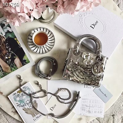 디올 LADY DIOR 미니 백 실버