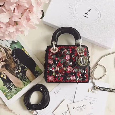 디올 오리지널 엠브로이드 카프스킨 LADY DIOR 백