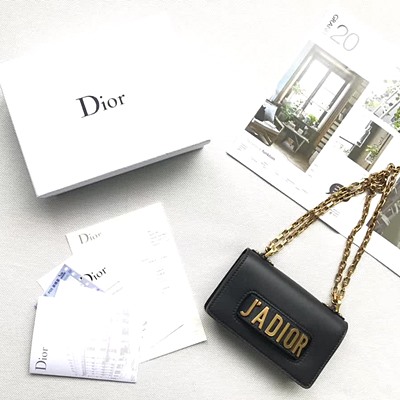 디올 카프스킨  jadior 미니 플랩 백 9002 블랙