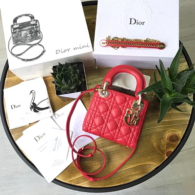 디올 오리지널 램스킨 미니 lady dior bag 44500