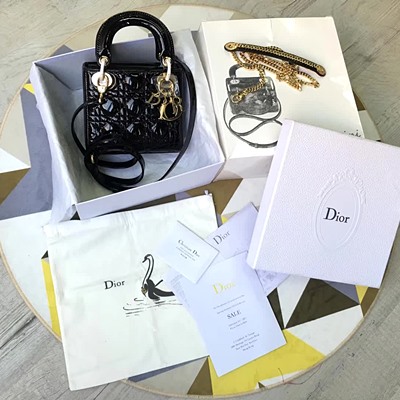디올 오리지널 카프스킨 미니 lady dior bag 44500