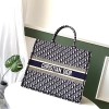Dior original canvas book tote oblique bag M1286 dark blue