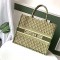 Dior original canvas book tote oblique bag M1286 green