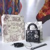 디올 송아지 가죽 LADY DIOR 미니 백 블랙/실버