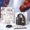 디올 송아지 가죽 LADY DIOR 미니 백 퍼플/골드