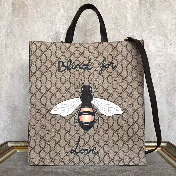 [Gucci Bestiary] 여왕벌 프린트 소프트 GG 수프림 토트백 -450950