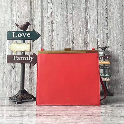 셀린느 clasp tote bag GM original leather off-red