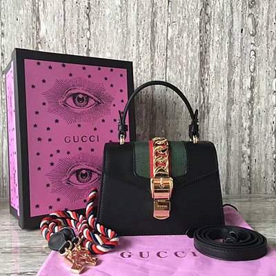구찌 [Gucci Sylvie] 가죽 미니 숄더백 470270  -블랙