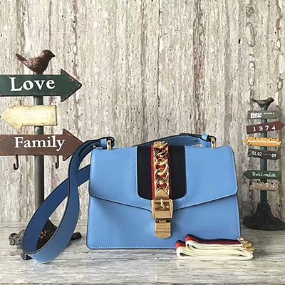 구찌 실비 [Gucci Sylvie] 가죽 숄더백 421882  -블루