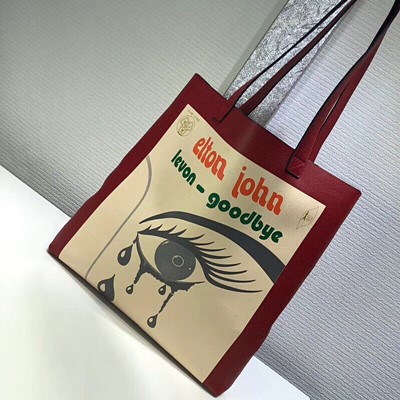 구찌 엘튼 존 프린트 라지 토트백 519335  레드