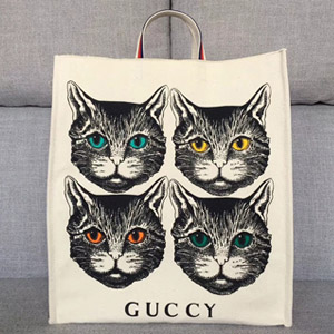 구찌 18ss 고양이 프린트 토트백
