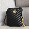 구찌 550155 GG마몬트 더블 지퍼 미니 숄더백 블랙