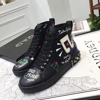 D&G Portofino 하이탑 스니커즈 블랙