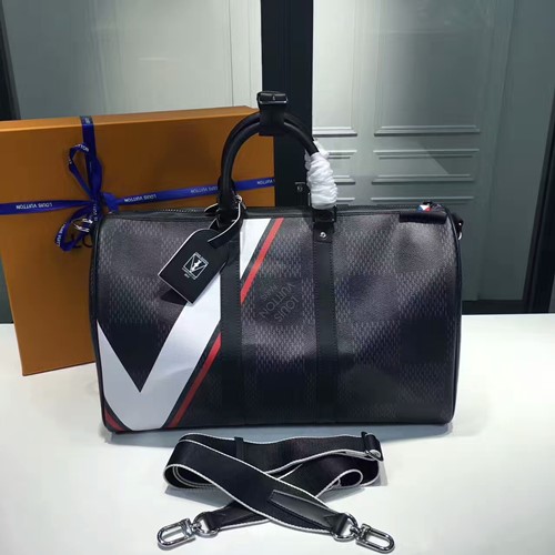 루이비통 키폴 45 반둘리에 다미에 코발트 lv 컵 2017 아메리카스컵 N44008  -블랙
