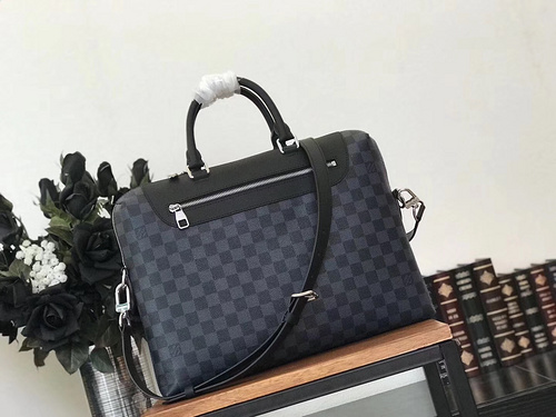루이비통 N41589 포르트 도큐멍 주르 다미에 코발트 캔버스 