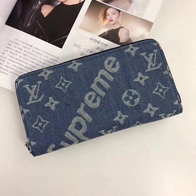 루이비통 오리지널 지피 월릿 슈프림 m60017 블루