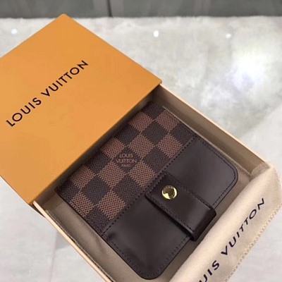 루이비통 오리지널 다미에 캔버스 짚 컴팩트 월릿 M61667