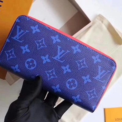 루이비통 리본 모노그램 캔버스 월릿 M60019 블루
