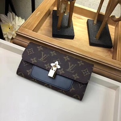 루이비통 플라워 모노그램 캔버스 월릿 62566 블랙