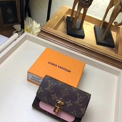 루이비통 플라워 모노그램 캔버스 월릿 62578 핑크