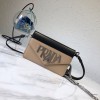 프라다 로고 숄더 백 1BD101 브라운/블랙