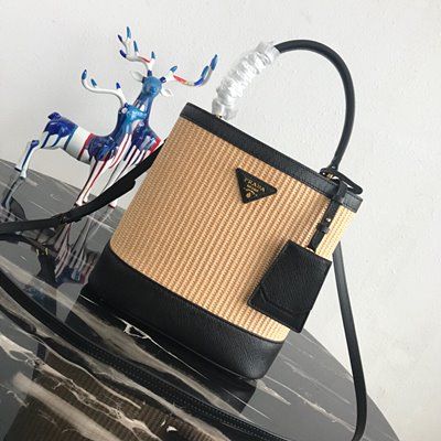 프라다 더블 미디엄 사피아노 토트 백 1BA212 블랙